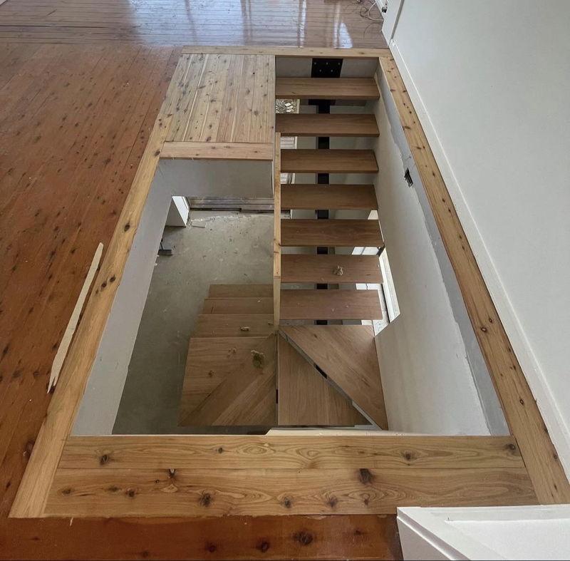 Custom staircase and hallway renovation in Newport Melbourne